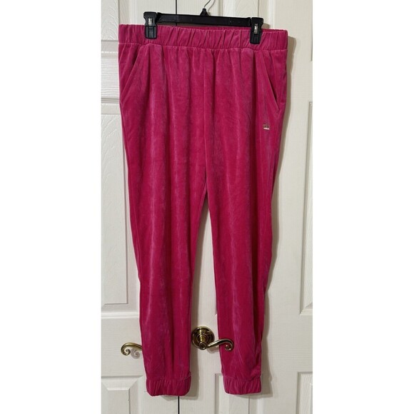 EUC Juicy Couture Hot pink BARBIE velvet joggers womens -size 2xL Plus - Picture 1 of 6